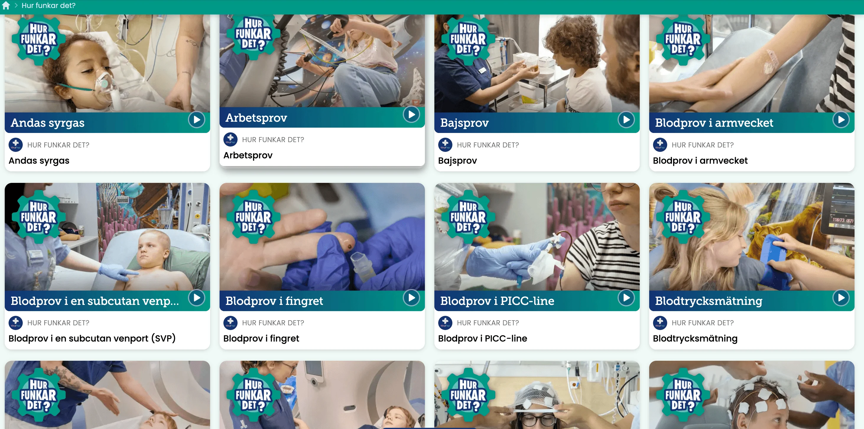 Olika bilder som visar startsidan på filmer inom serien hur funkar det.