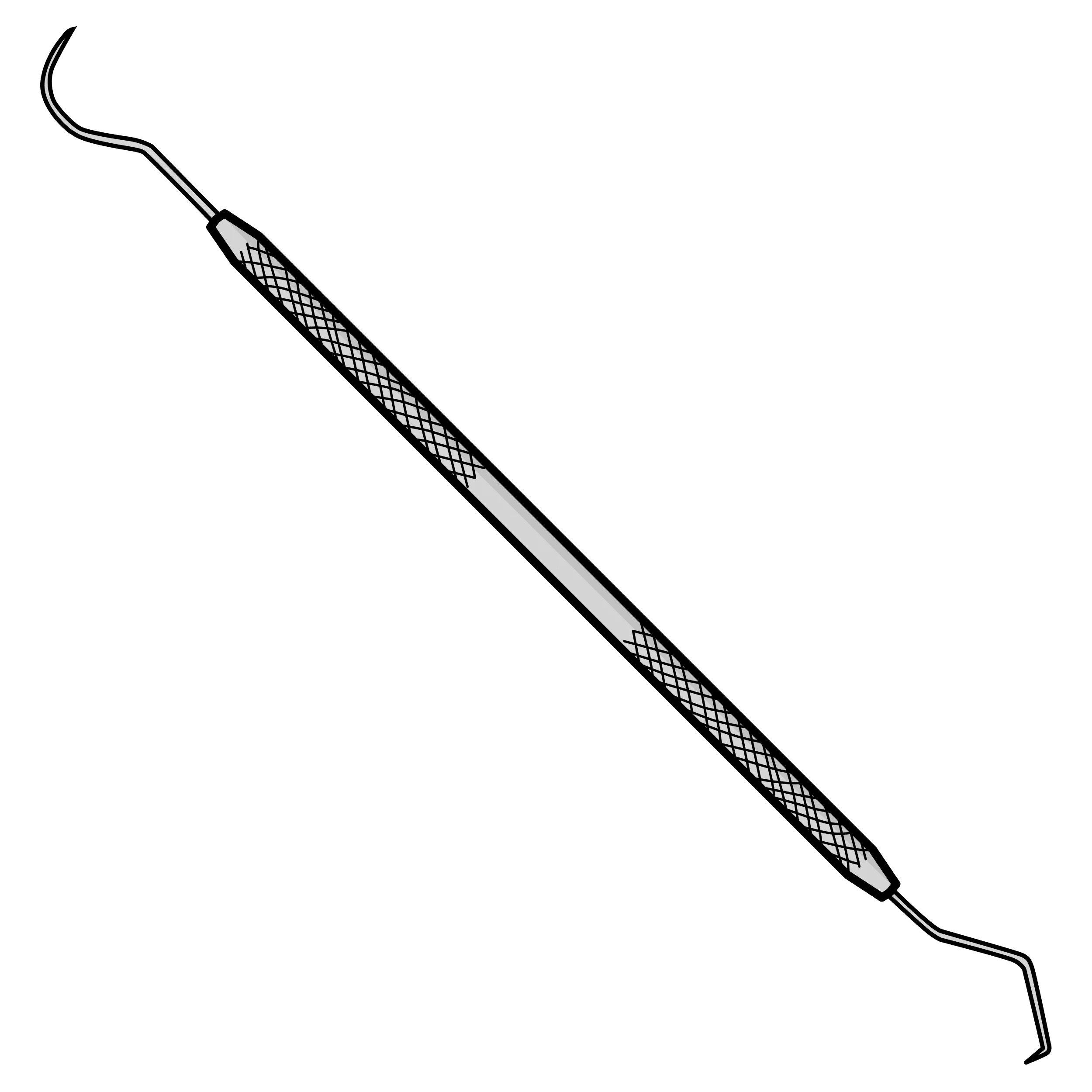 Tandhygienisten kan också använda en liten krok för att skrapa bort tandstenen.