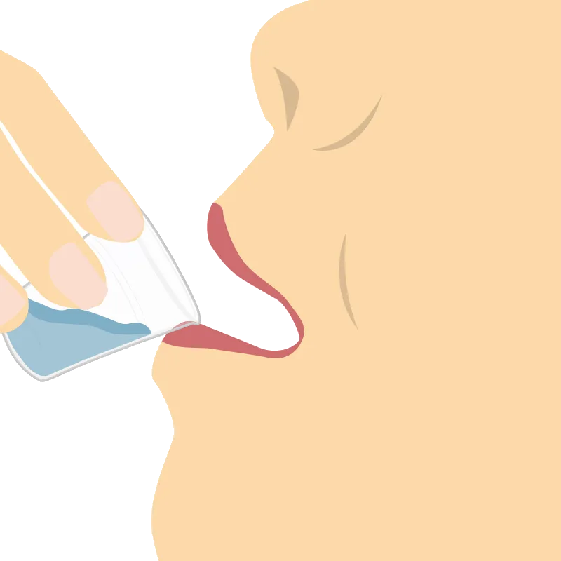 Till sist får man skölja munnen.